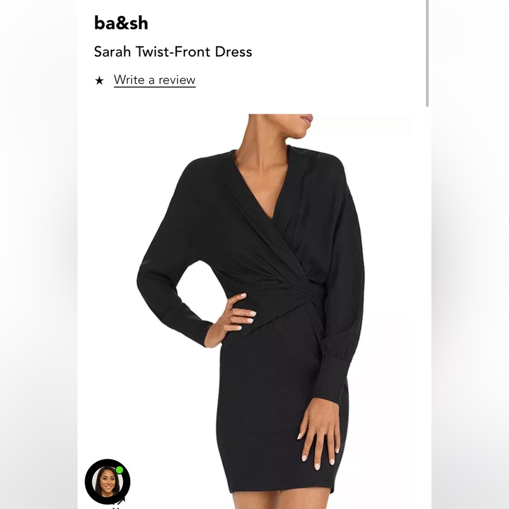 NWT Size 1 BA&SH BASH SARAH DRESS twist front Never worn!
